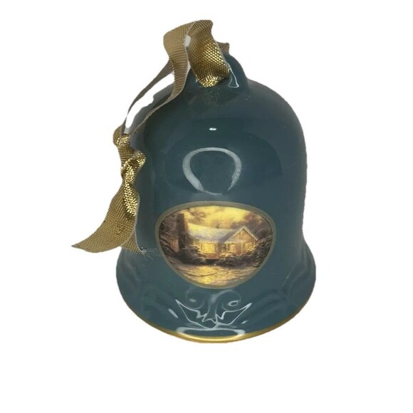 Thomas Kinkade Christmas Cottage Painter Of Light Christmas Bell Ornament (2007) - Picture 1 of 5